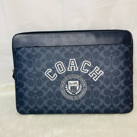 NWT Laptop Sleeve in Signature Canvas with Coach Varsity and Billfold wallet - Picture 2 of 16
